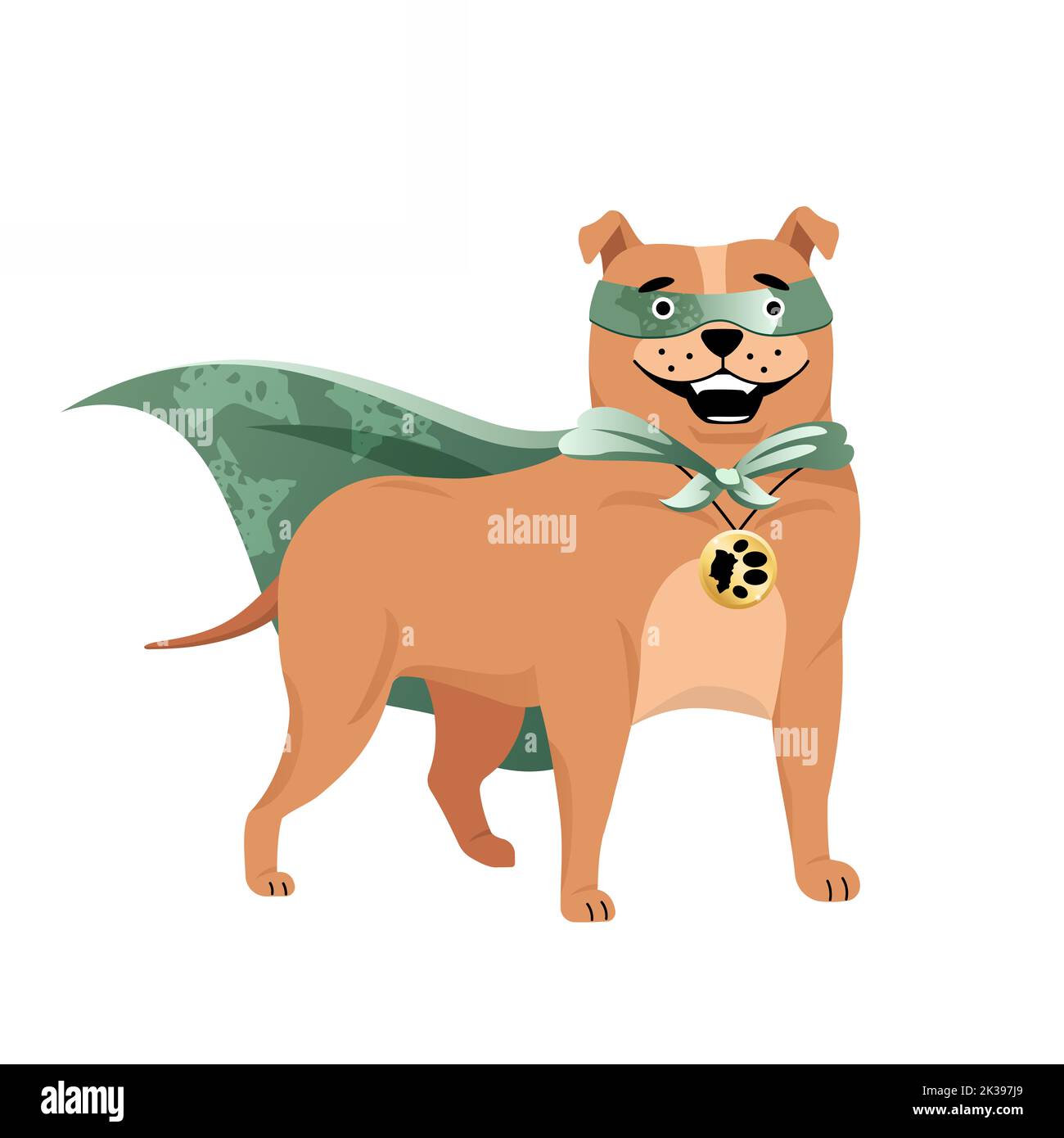 Illustrationen eines niedlichen braunen Rottweller- Hundes, eines, Charakter, Maskottchen, sitzend, Isoliert, Umhang, Übermensch, Schäferhund, streng, Dobermann Stockfoto