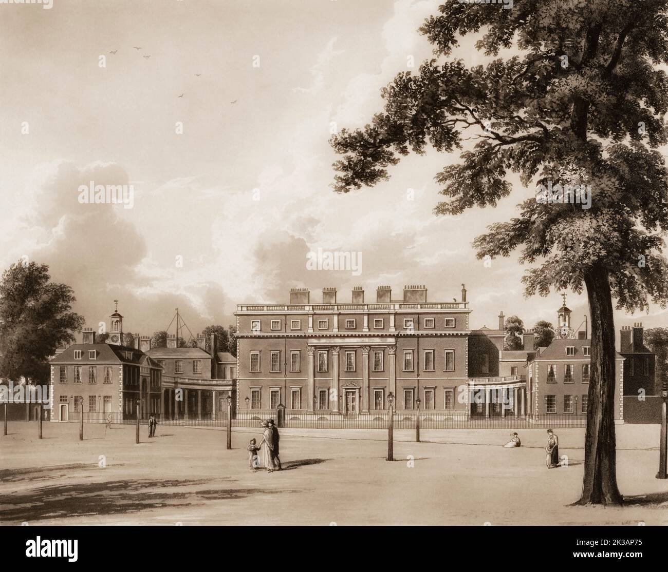 St James's Park, Buckingham Palace, London, England, nach Thomas Sutherland, 1810 Stockfoto
