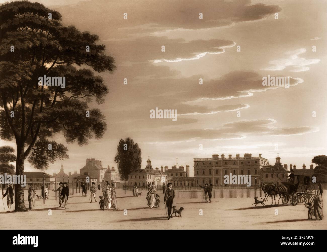 St James's Park, Buckingham Palace, London, England, 1800 Stockfoto