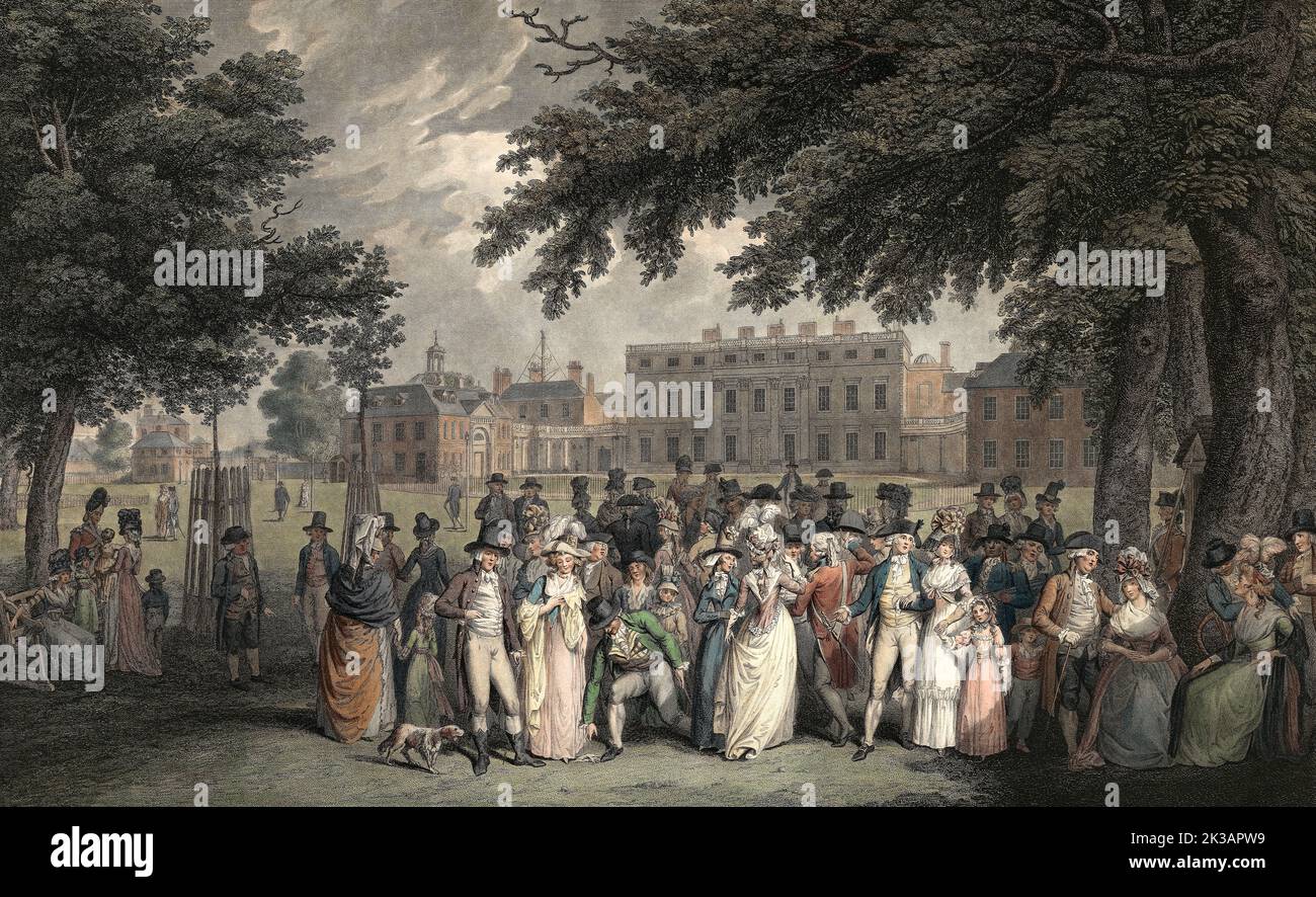 Buckingham Palace, St James's Park, 1793, London, England, Nach Francis David Soiron Stockfoto