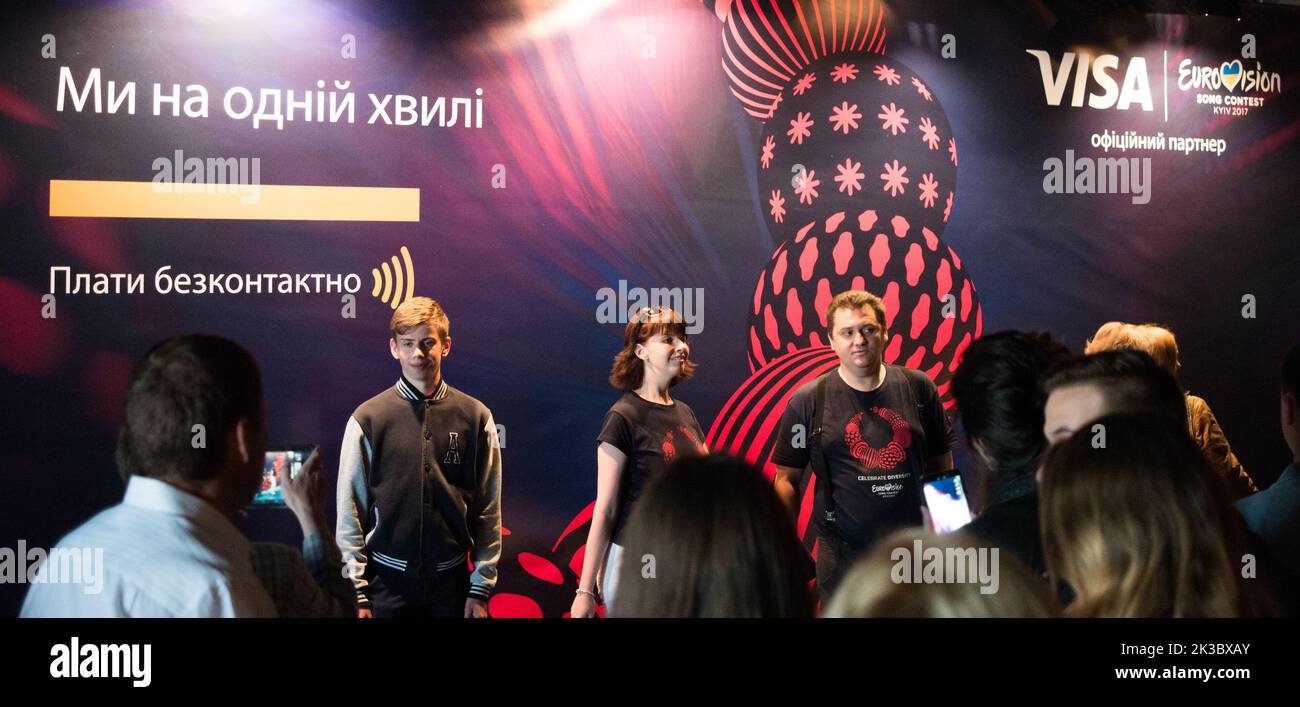 Eurovision 2017 in der Ukraine, Fanzone, Kiew Stockfoto