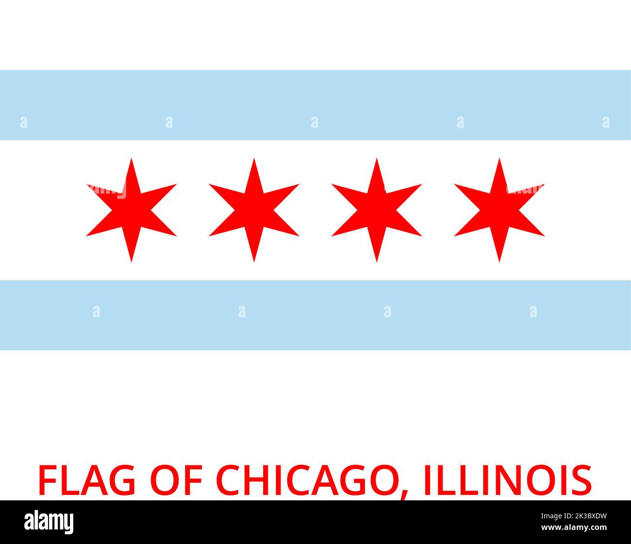 Vektor-Flagge von Chicago die windige Stadt, in den Vereinigten Staaten von Amerika Stock Vektor