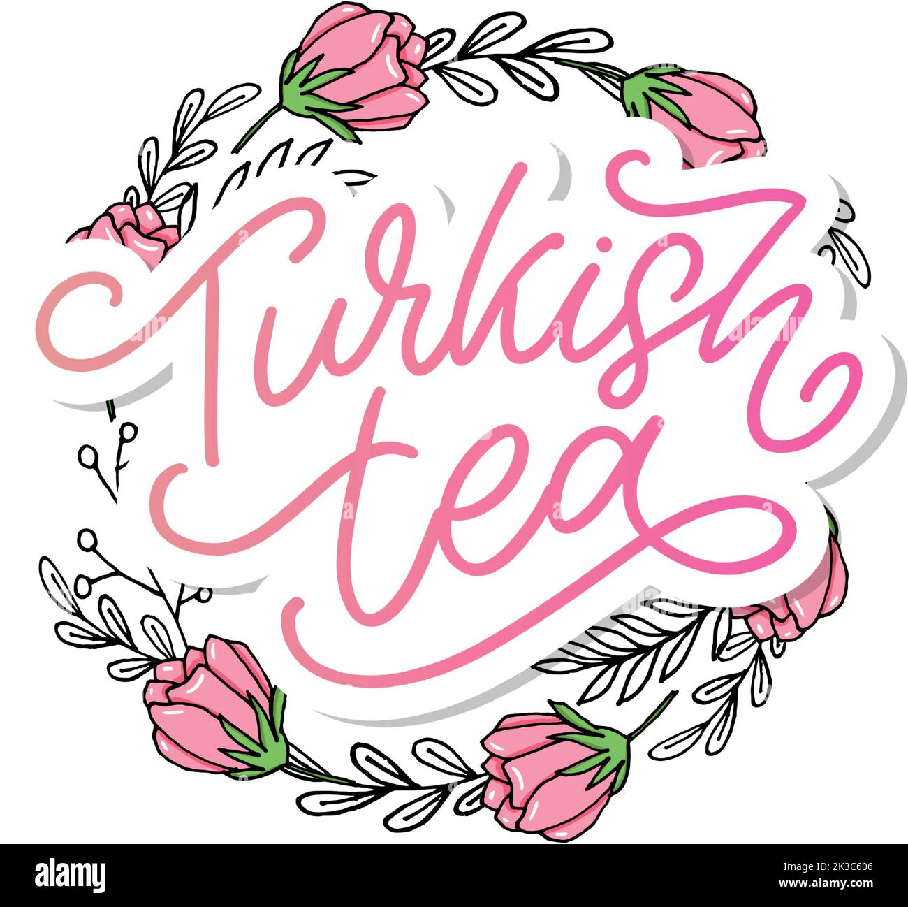 Türkische Traditionen der Teezeremonie. Teezeit. Dekorative Elemente für Ihr Design. Vektor-Illustration mit orientalischen Tasse Stock Vektor