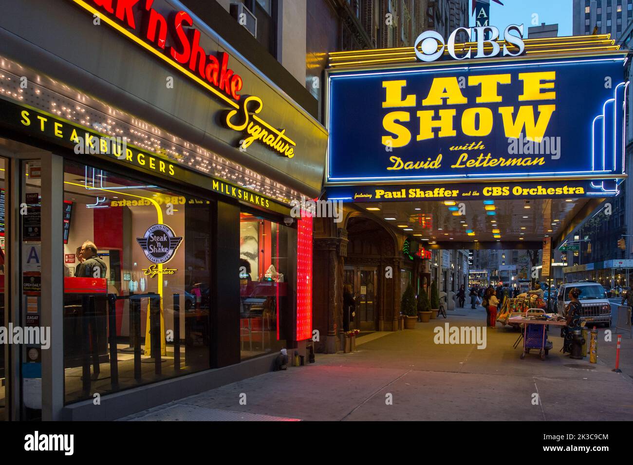 Late Show im Ed Sullivan Theater on1697 Broadway, Manhattan in New York City Stockfoto