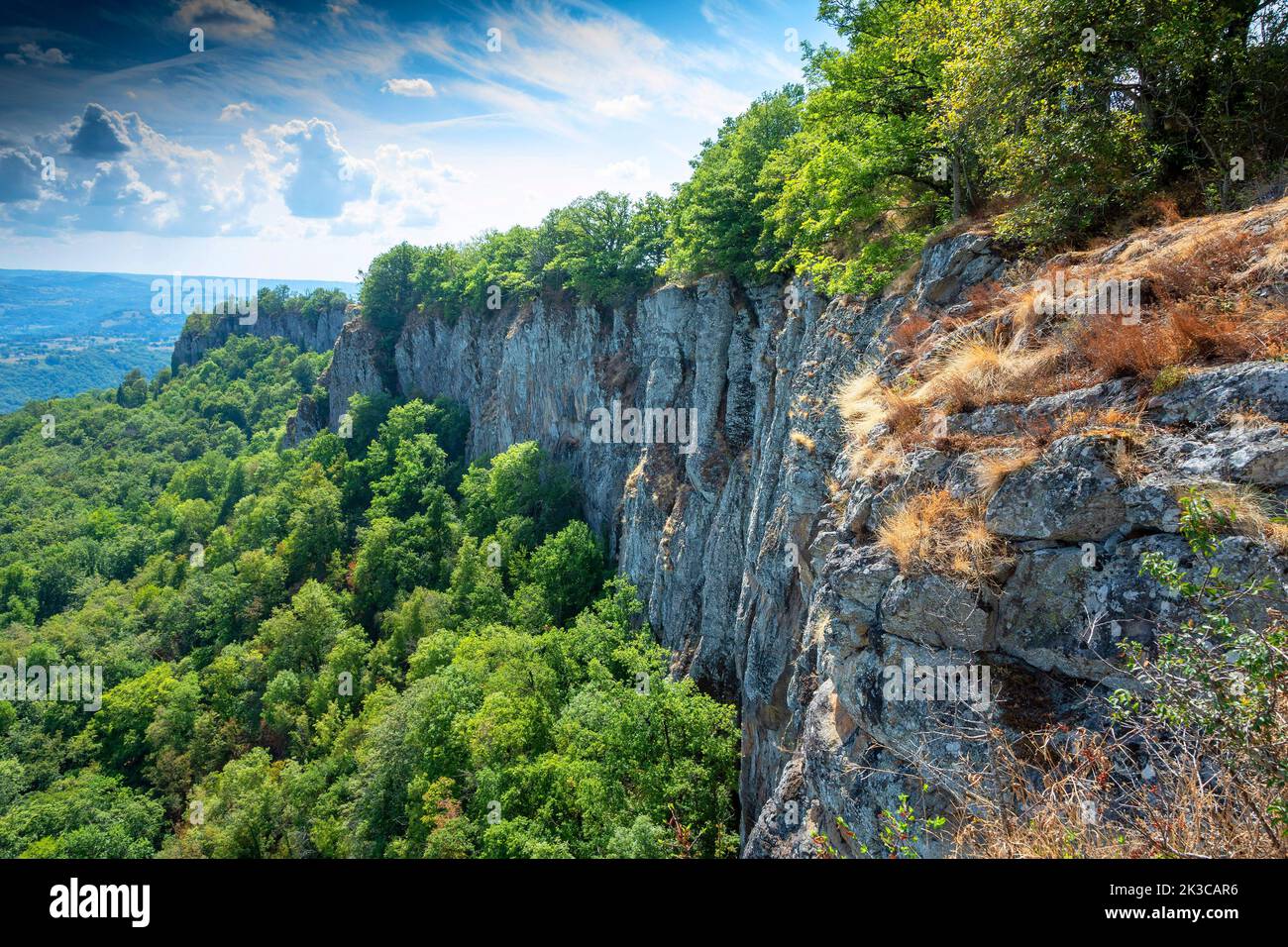 Bort-les-Orgues. Die Basaltorgane werden durch Phonolitflüsse gebildet. Correze. Nouvelle Aquitaine. Frankreich Stockfoto