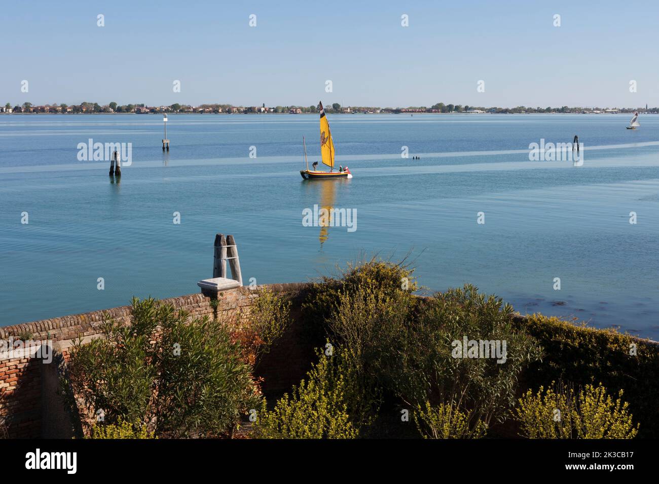 Landschaften der Insel San Clemente in Venedig - Lagune Stockfoto Landschaften der Insel San Clemente in Venedig - Lagune Stockfoto