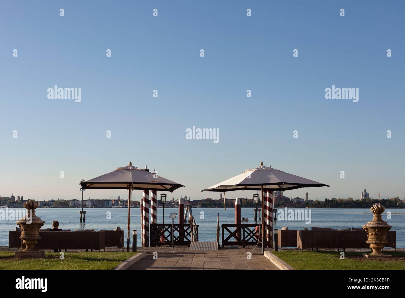 Landschaften der Insel San Clemente in Venedig - Lagune Stockfoto Landschaften der Insel San Clemente in Venedig - Lagune Stockfoto