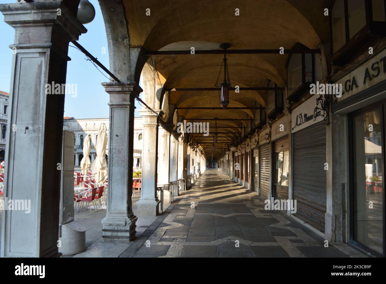 Arkaden an der Piazzetta di san marco in venedig, italien Stockfoto