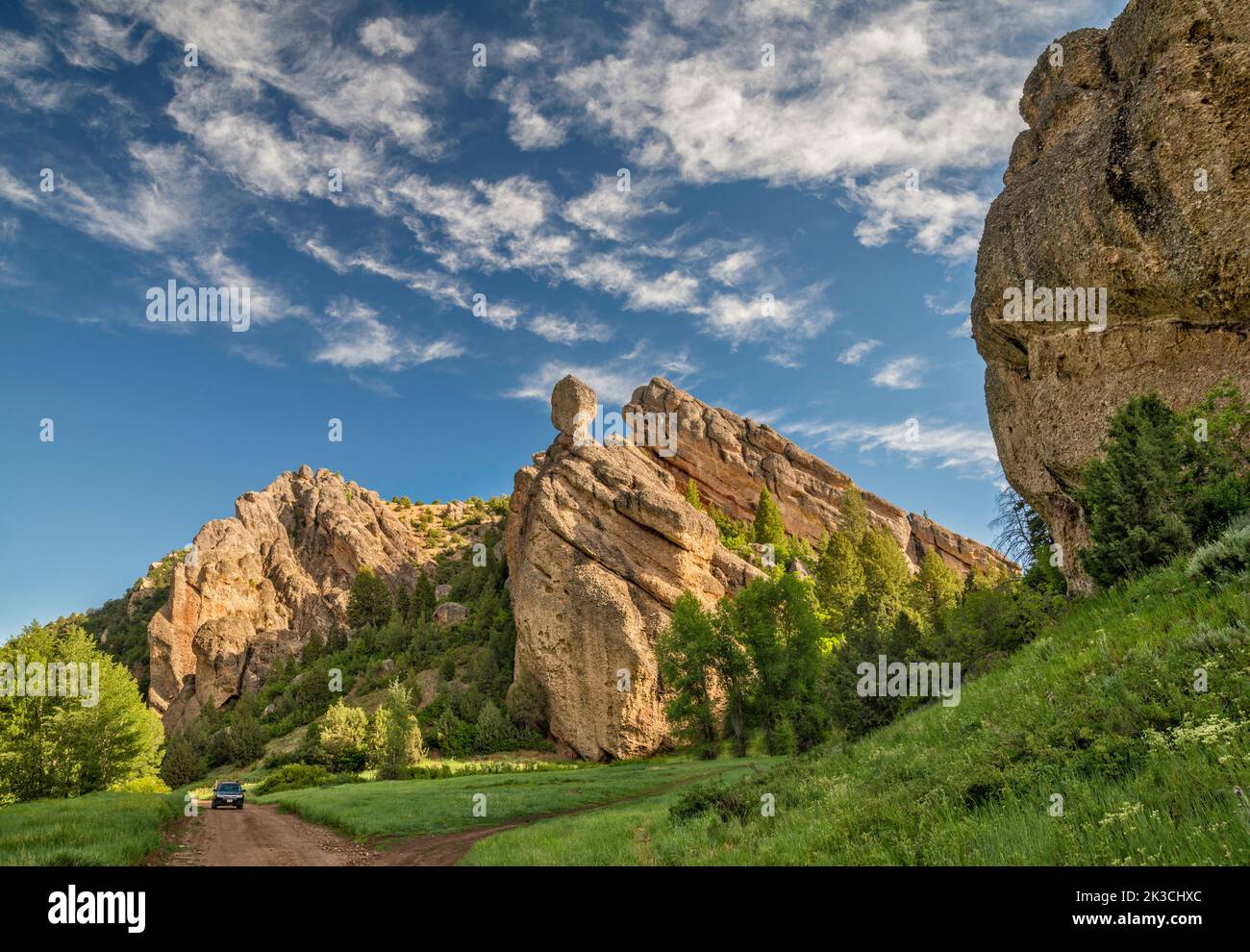 Conglomerate Rocks, Reddick Canyon, Chicken Creek Road, FR 101, San Pitch Mountains, Uinta National Forest, Utah, USA Stockfoto