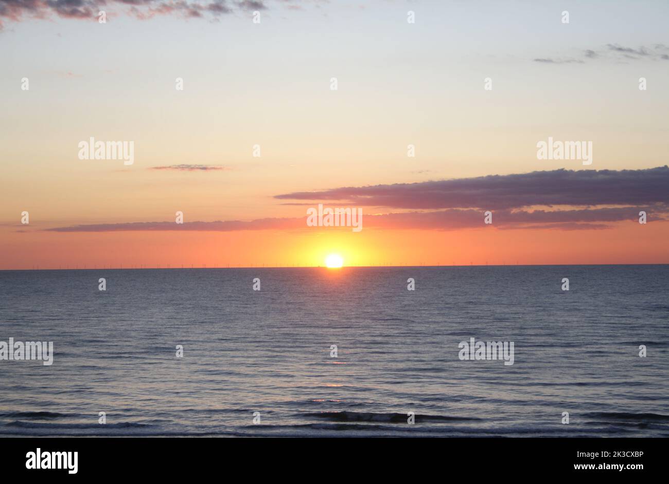 Sonnenuntergang über der Nordsee auf der Insel Sylt Stockfoto