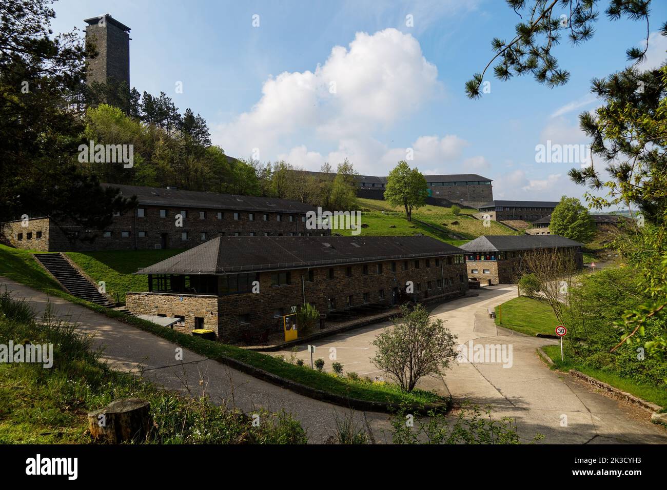 Ordensburg, Festung Vogelsang, ehemaliges nationalsoziales politisches Bildungsgut in Eifel, Deutschland Stockfoto