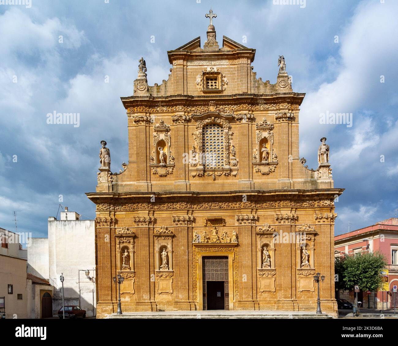 Die Fassade von Sanctuario SS. Crocifisso della Pieta, Galatone, salento, Apulien, süditalien: Barockarchitektur Stockfoto