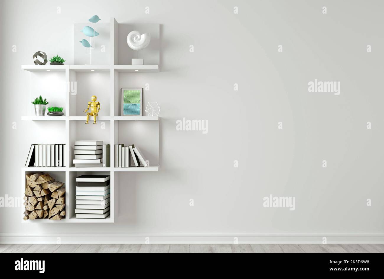 Loft innen Hintergrund weiß neue helle Wand Stockfoto