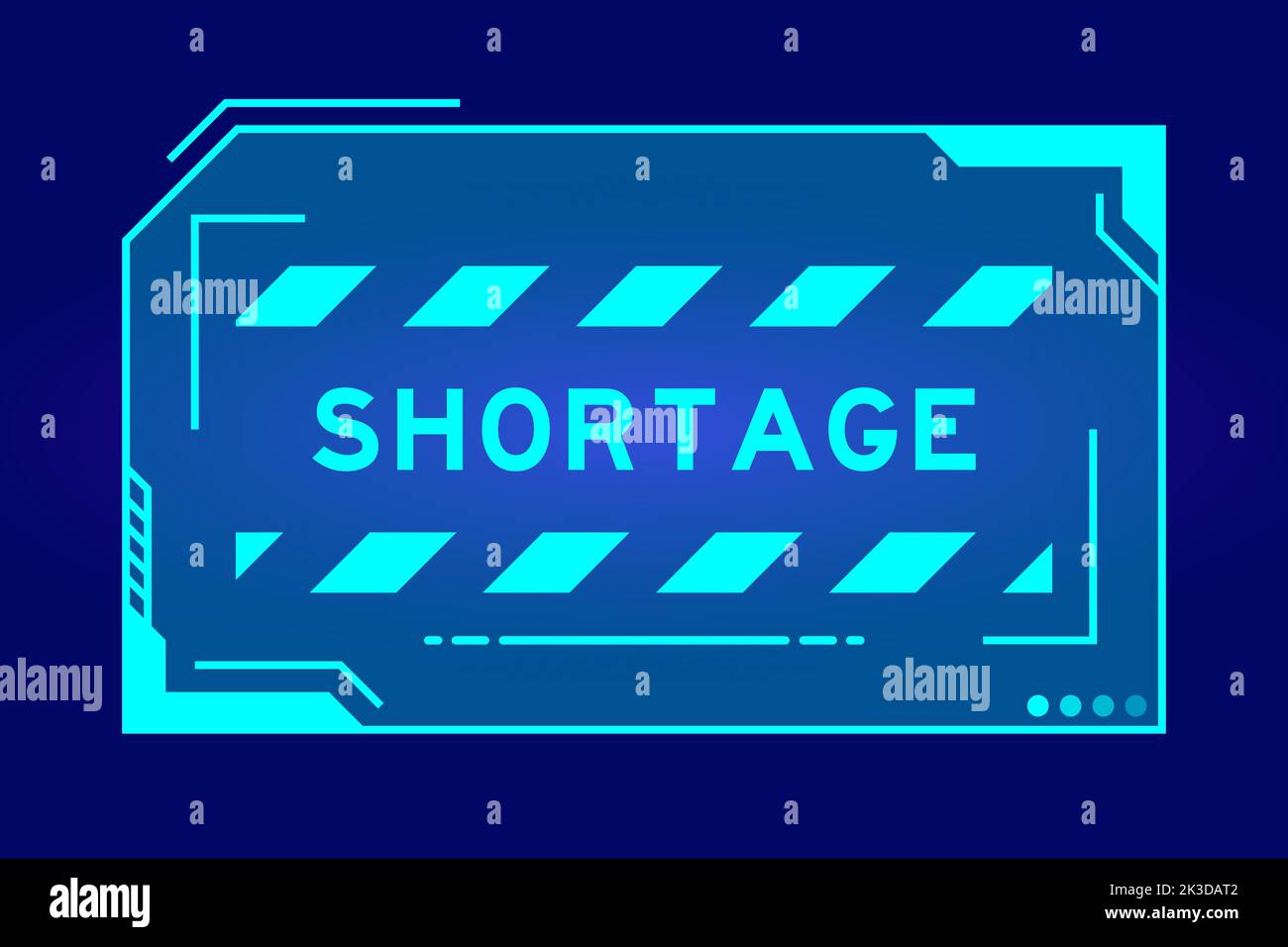Futuristisches hud-Banner mit Wortmangel auf dem Bildschirm der Benutzeroberfläche auf blauem Hintergrund Stock Vektor