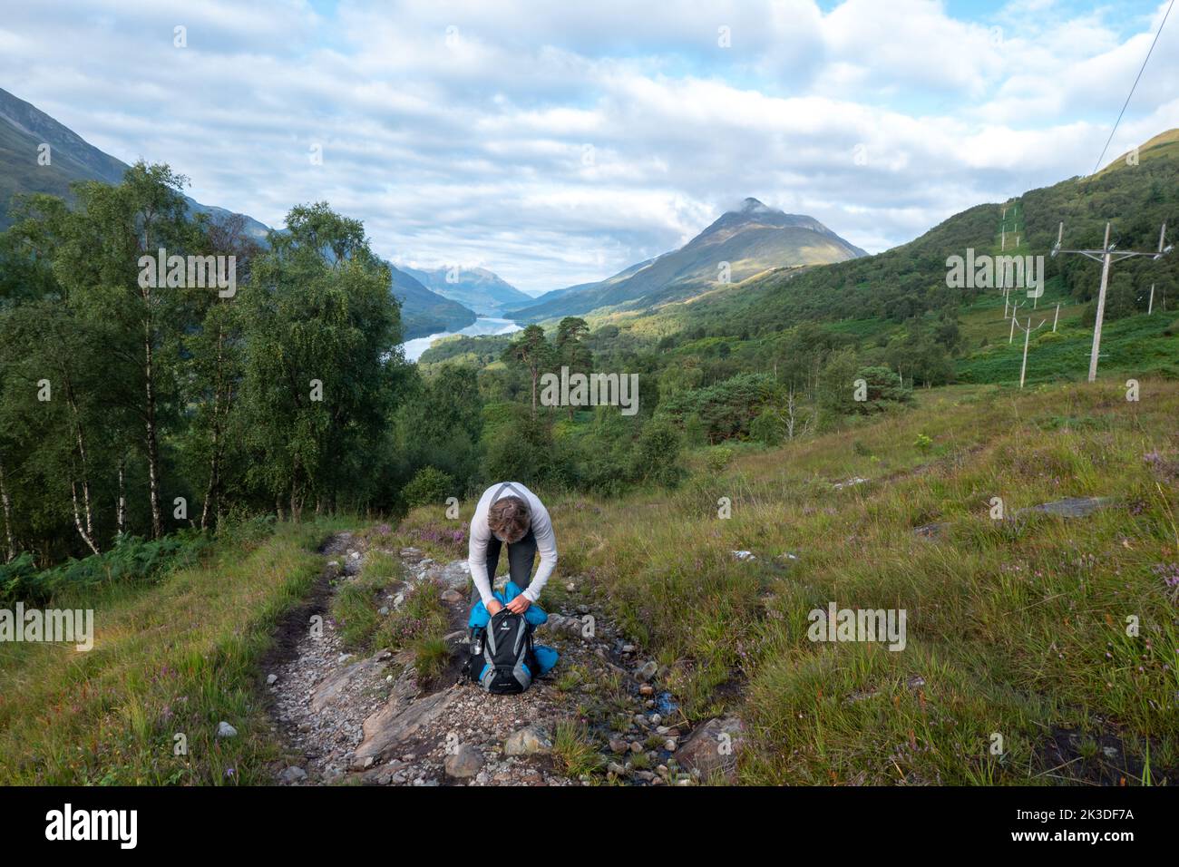 Wanderer im Hochland bei Kinlochleven in Schottland Stockfoto