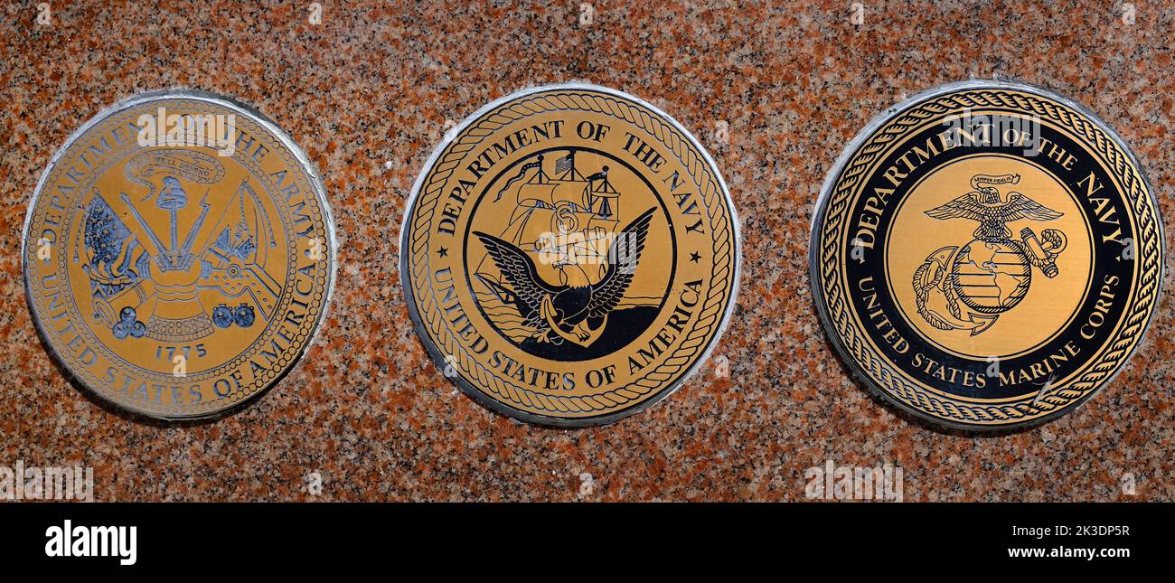 Militärische Insignien oder Symbole für Streitkräfte der Vereinigten Staaten Stockfoto