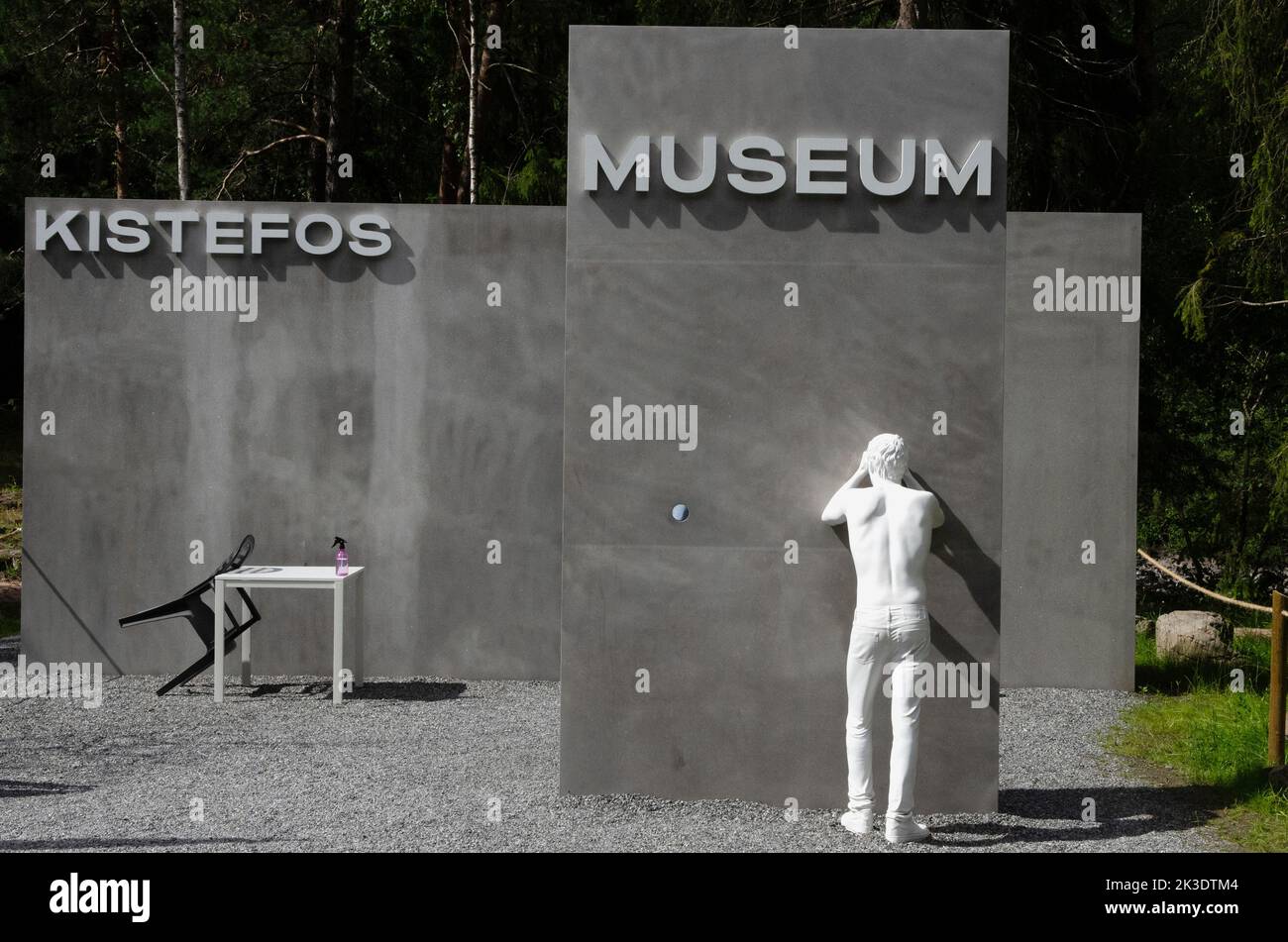 Norwegen-, Eingang zum Kistefos Museum für moderne Kunst und Skulpturenpark. Stockfoto