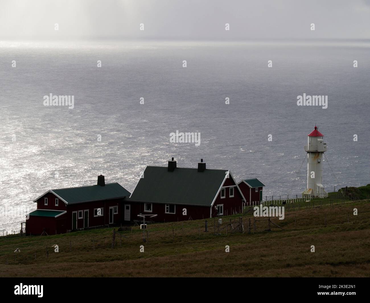 Leuchtturm, Akraberg, Suðuroy, Färöer Stockfoto