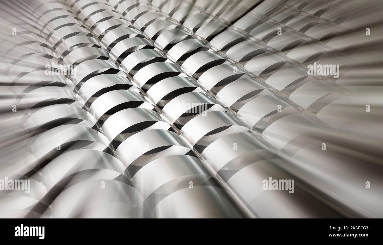 Abstrakter Hintergrund in Metallic-Optik. Zoomeffekt. Stockfoto