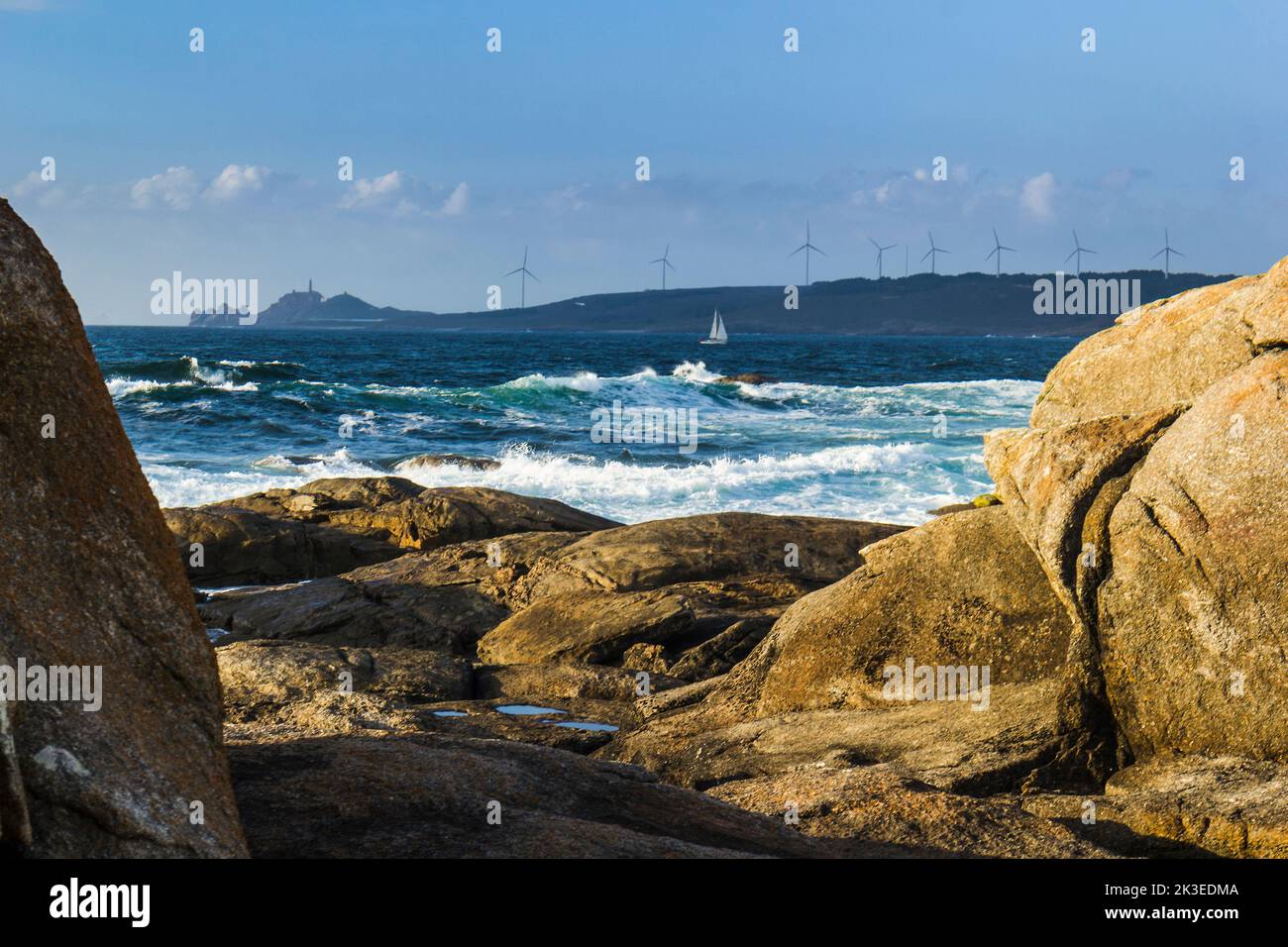 Punta da Barca, Muxía, Galicien, Spanien Stockfoto