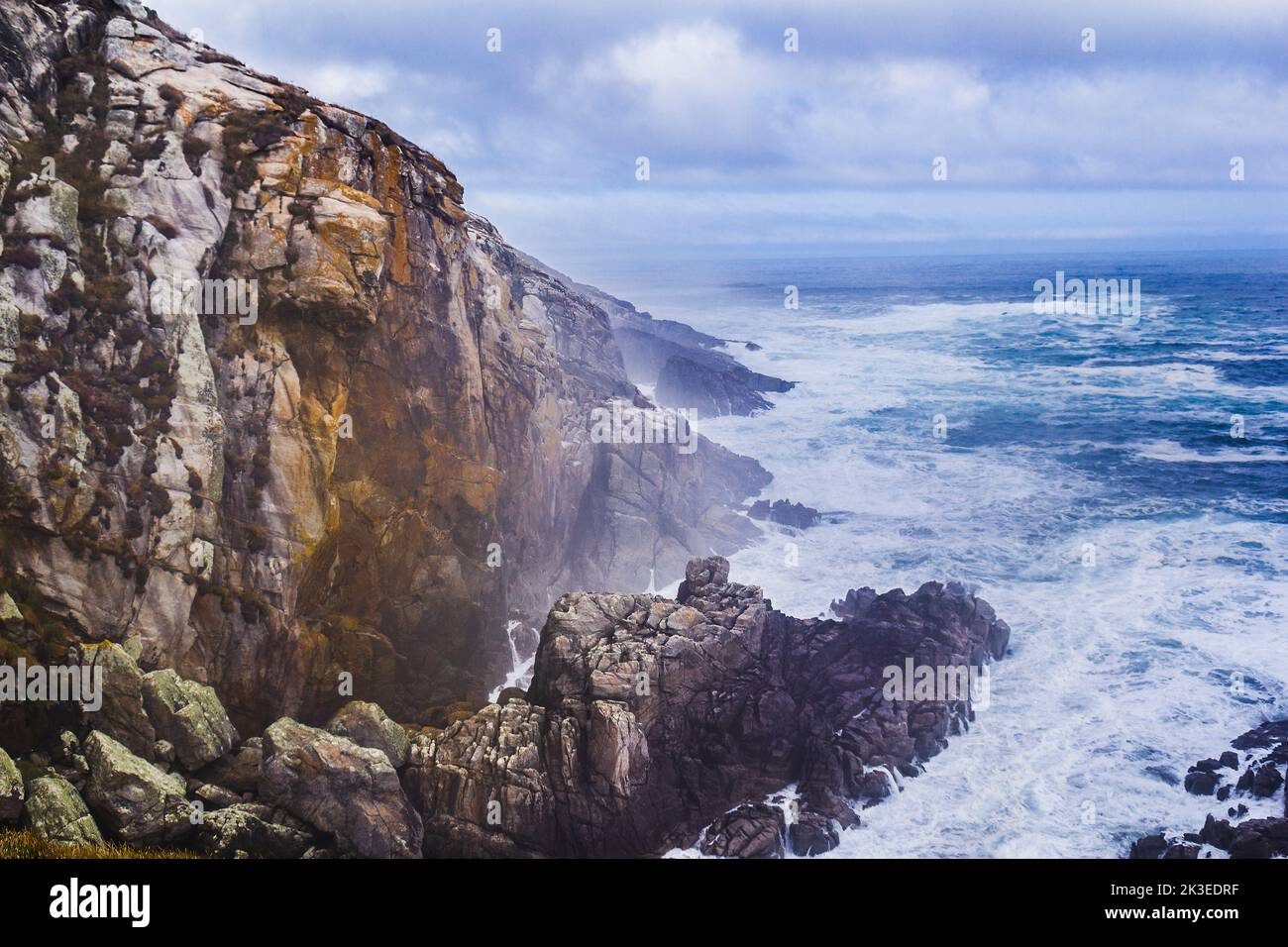 Laxe Halbinsel zerklüftete Küste, Galizien, Spanien Stockfoto