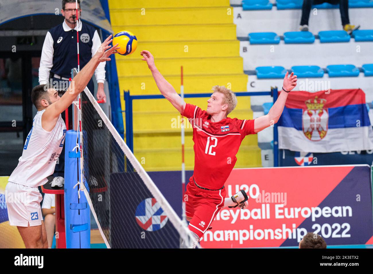 Montesilvano, Italien. 22.. September 2022. In Aktion während der CEV U20 Volleyball Europameisterschaft 2022 in Montesilvano (Foto von Elena Vizzoca/Pacific Press/Sipa USA) Quelle: SIPA USA/Alamy Live News Stockfoto