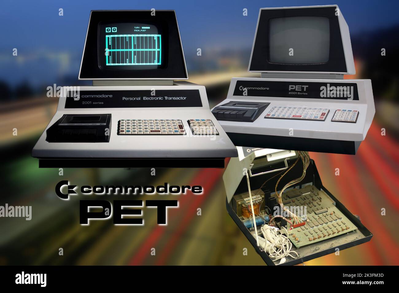 PET, das 1977 von Commodore Ltd. Produziert und verkauft wurde, war einer der ersten COMPUTER, der einen Durchbruch in der Welt der PCs darstellte. Stockfoto