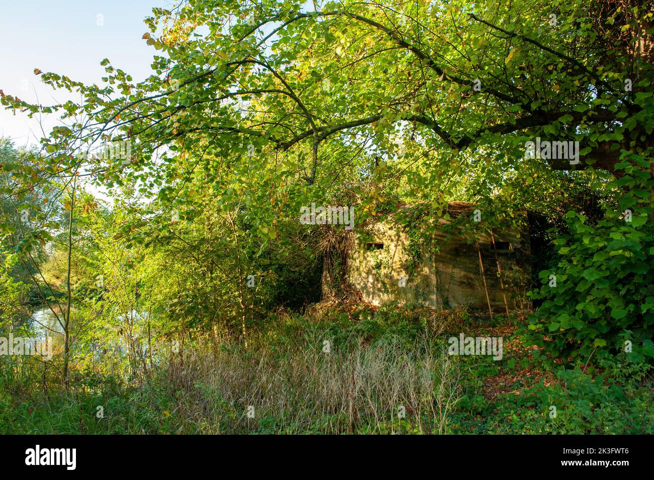 Hidden Pillbox, Howberry Park, Oxfordshire Stockfoto