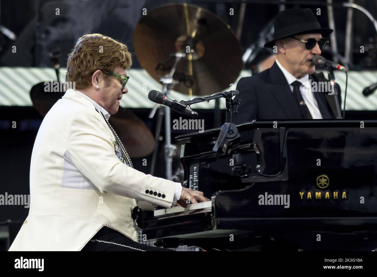 LONDON, ENGLAND: Elton John tritt während seiner Farewell Yellow Brick Road Tour im Hyde Park beim British Summertime Festival auf. Mit: Elton John wo: London, Großbritannien Wann: 24 Jun 2022 Credit: Neil Lupine/WENN Stockfoto