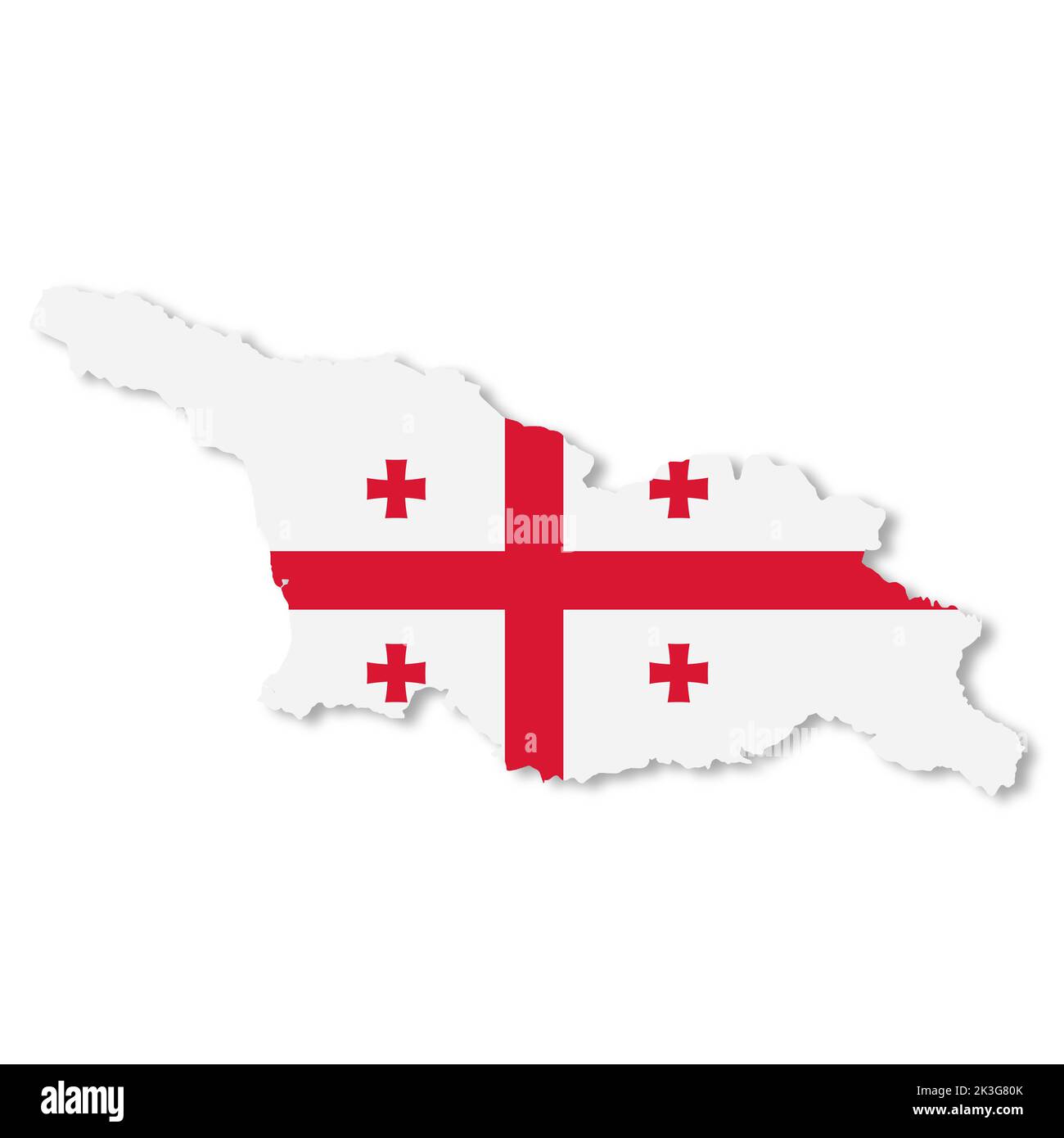 Georgia Republic Karte mit Beschneidungspfad zu entfernen Schatten 3D Abbildung Stockfoto