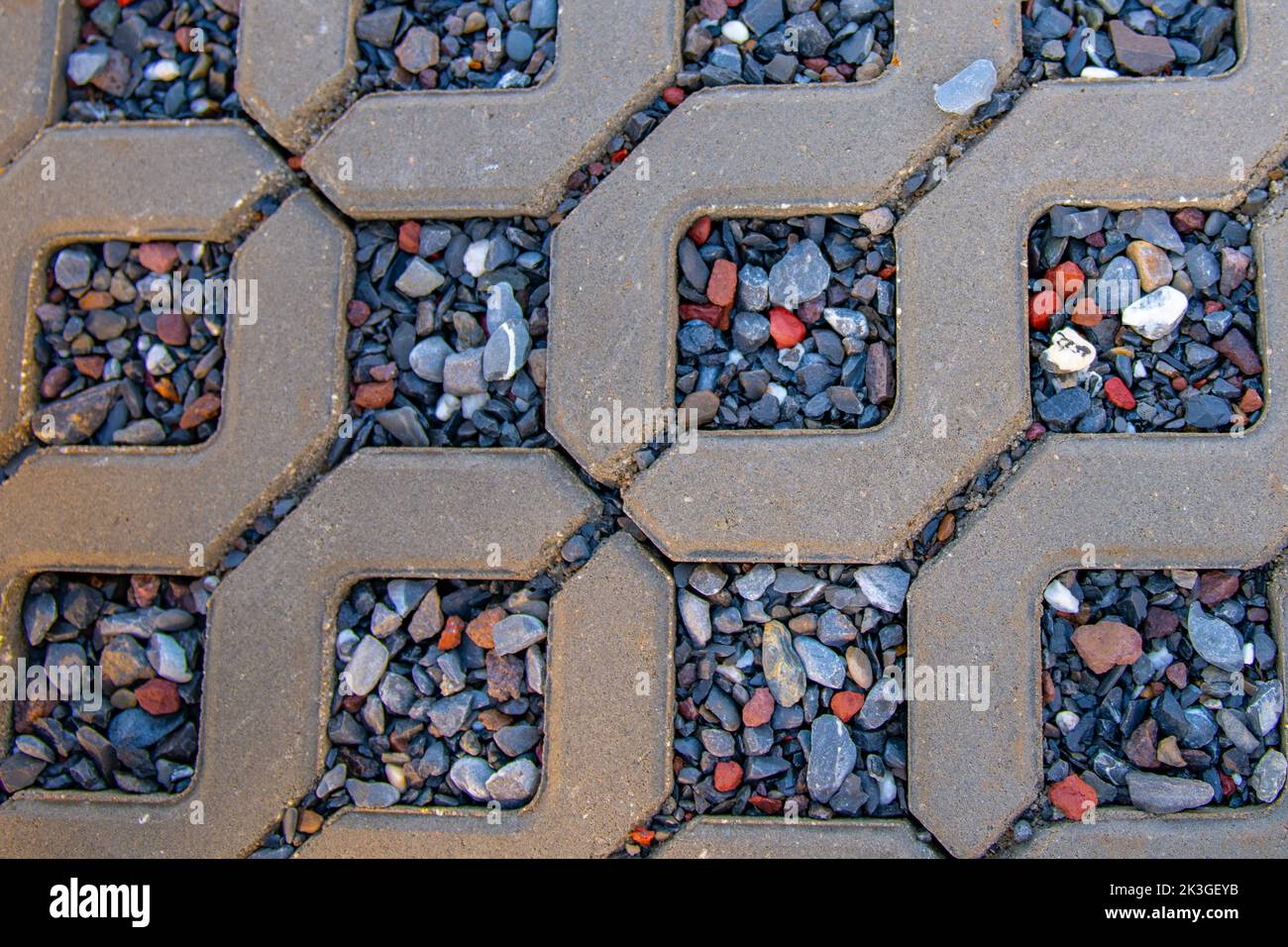 Die Textur des Steins in den Pflastersteinen ist wunderschön Stockfoto