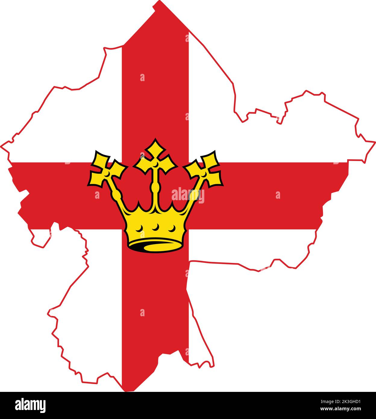 Flaggenkarte von KOBLENZ, DEUTSCHLAND Stock Vektor