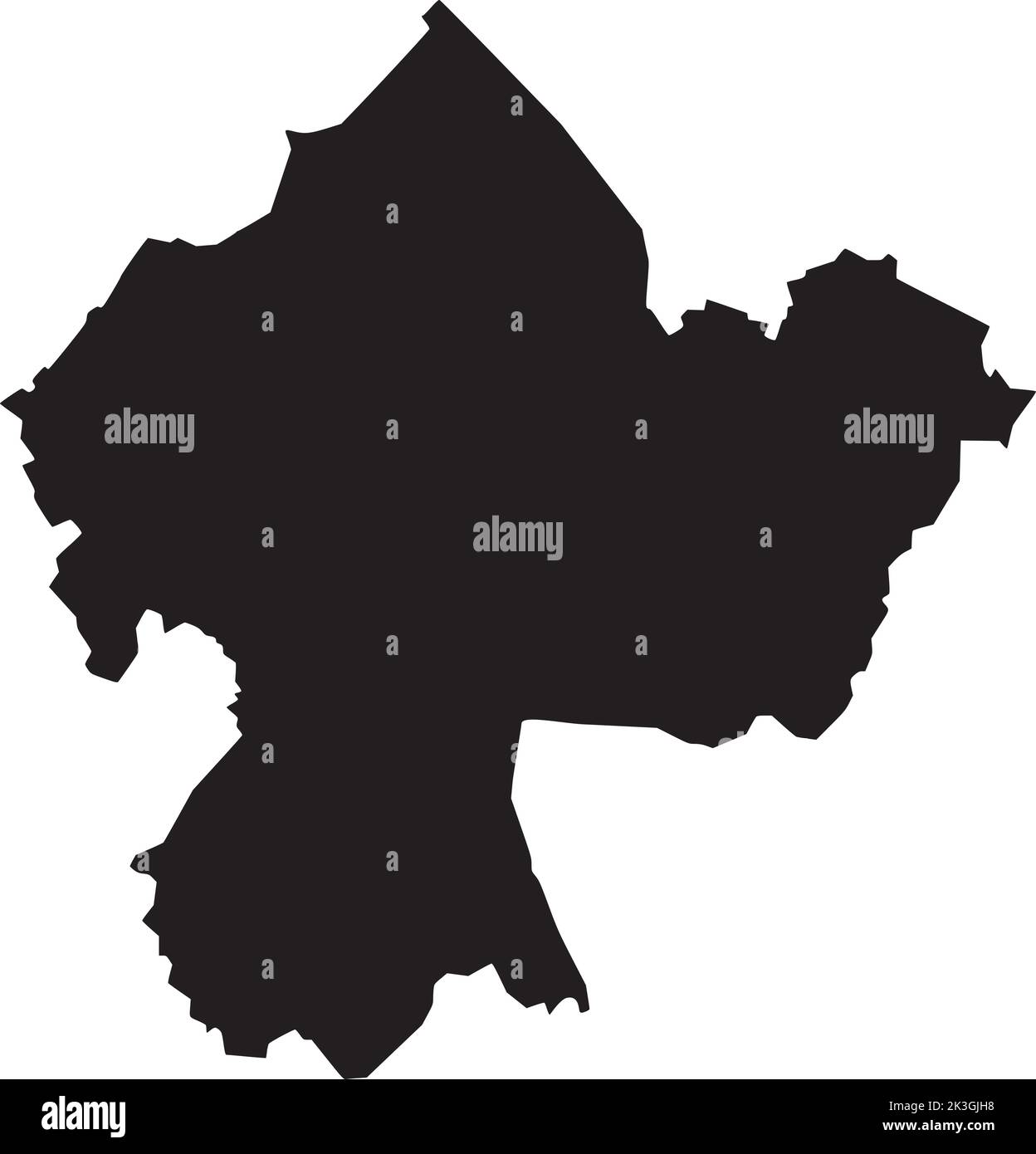 Schwarze Karte von KOBLENZ, DEUTSCHLAND Stock Vektor