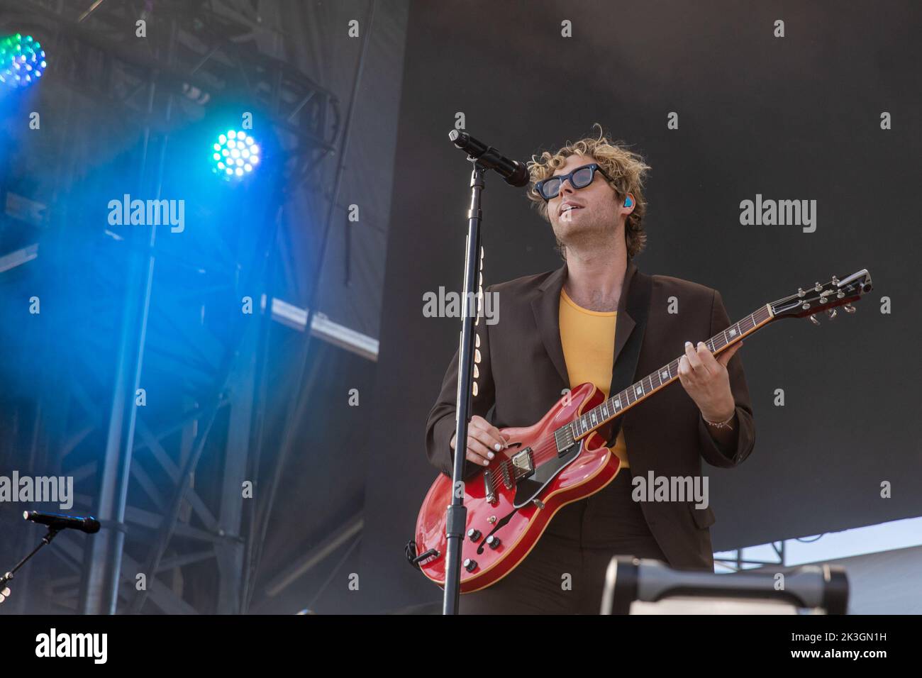 Las Vegas, USA. 24. September 2022. Luke Hemmings von 5 Sekunden Sommer beim iHeartRadio Music Festival Daytime Village am 24. September 2022 in Las Vegas, Nevada (Foto: Daniel DeSlover/Sipa USA) Quelle: SIPA USA/Alamy Live News Stockfoto Las Vegas, USA. 24. September 2022. Luke Hemmings von 5 Sekunden Sommer beim iHeartRadio Music Festival Daytime Village am 24. September 2022 in Las Vegas, Nevada (Foto: Daniel DeSlover/Sipa USA) Quelle: SIPA USA/Alamy Live News Stockfoto