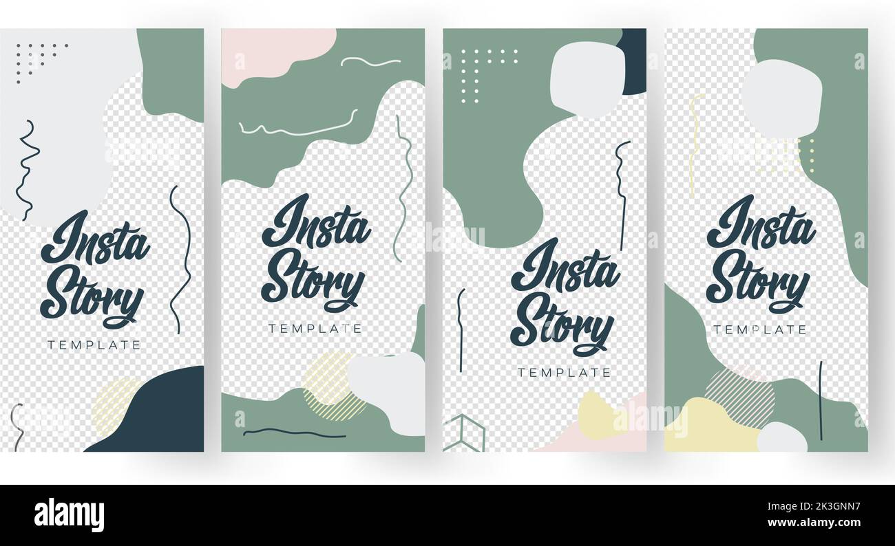 Story Vorlage Design abstrakte Hintergrundfarbe Vektor Linie Feed Stock Vektor