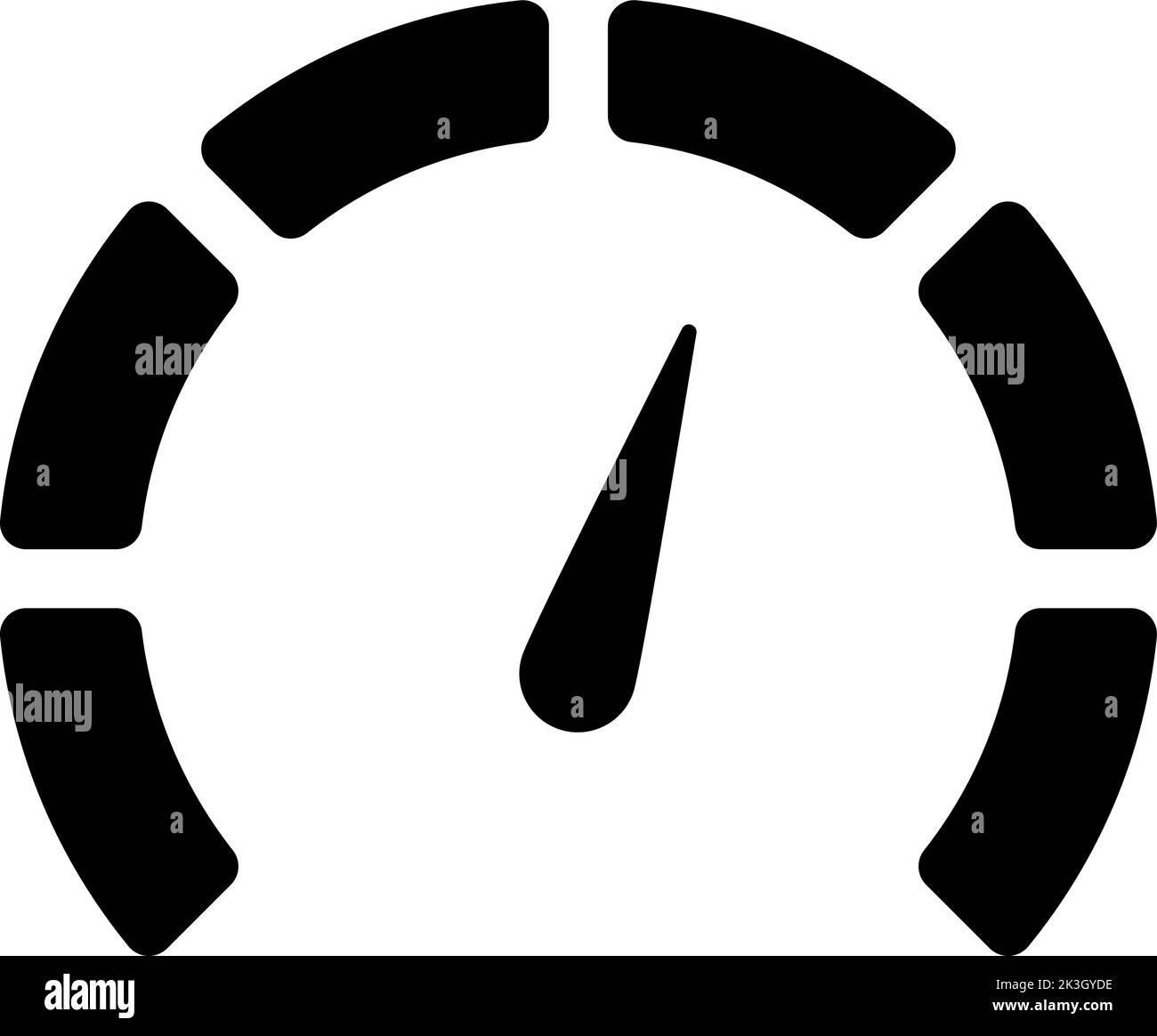 Vector schwarzes Symbol Tachometer Kilometerzähler mit Pfeil für Armaturenbrett-Anzeigen. Tachometeranzeige. Niedrige, mittlere, hohe und Risikostufen. Angst vor Bitcoin Stock Vektor