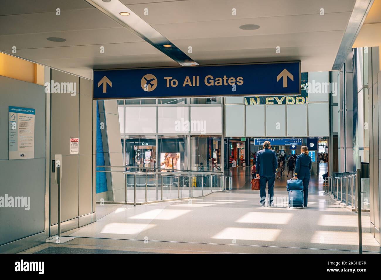 Los Angeles Airport, Kalifornien, USA - 19. August 2022. Tom Bradley International Airport Abfahrtsterminal in Los Angeles, USA. Stockfoto