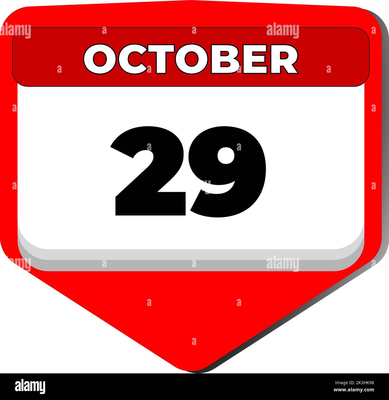 29 Oktober Vektor-Symbol Kalendertag. 29 Datum Oktober. 29. Tag des Oktober. 29. Datumsnummer. 29-Tage-Kalender. Neunundzwanzig Datum Stock Vektor