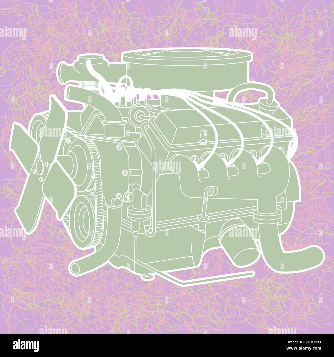 Motor Kolben Zeichnung Skizze illustration Vektor Stock-Vektorgrafik - Alamy