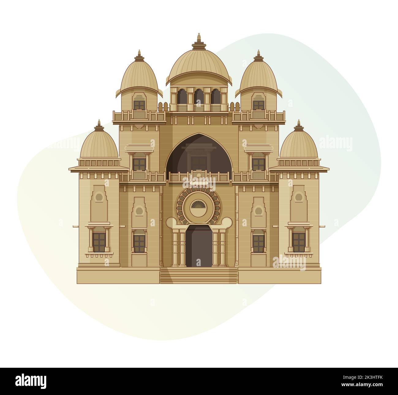 Kalkutta City - Belur Math - Icon Illustration als EPS 10 Datei Stock Vektor