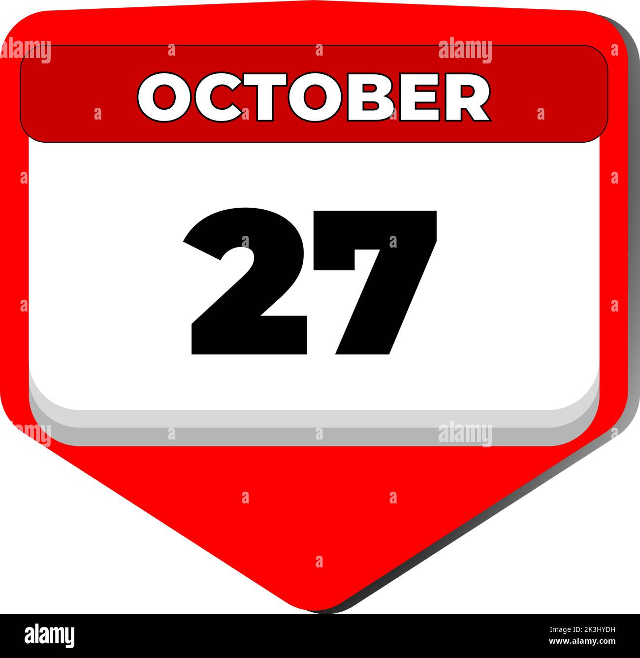 27 Oktober Vektor-Symbol Kalendertag. 27 Datum Oktober. 27. Tag im Oktober. 27. Datumsnummer. 27-Tage-Kalender. Siebenundzwanzig Datum. Moldawien Stock Vektor