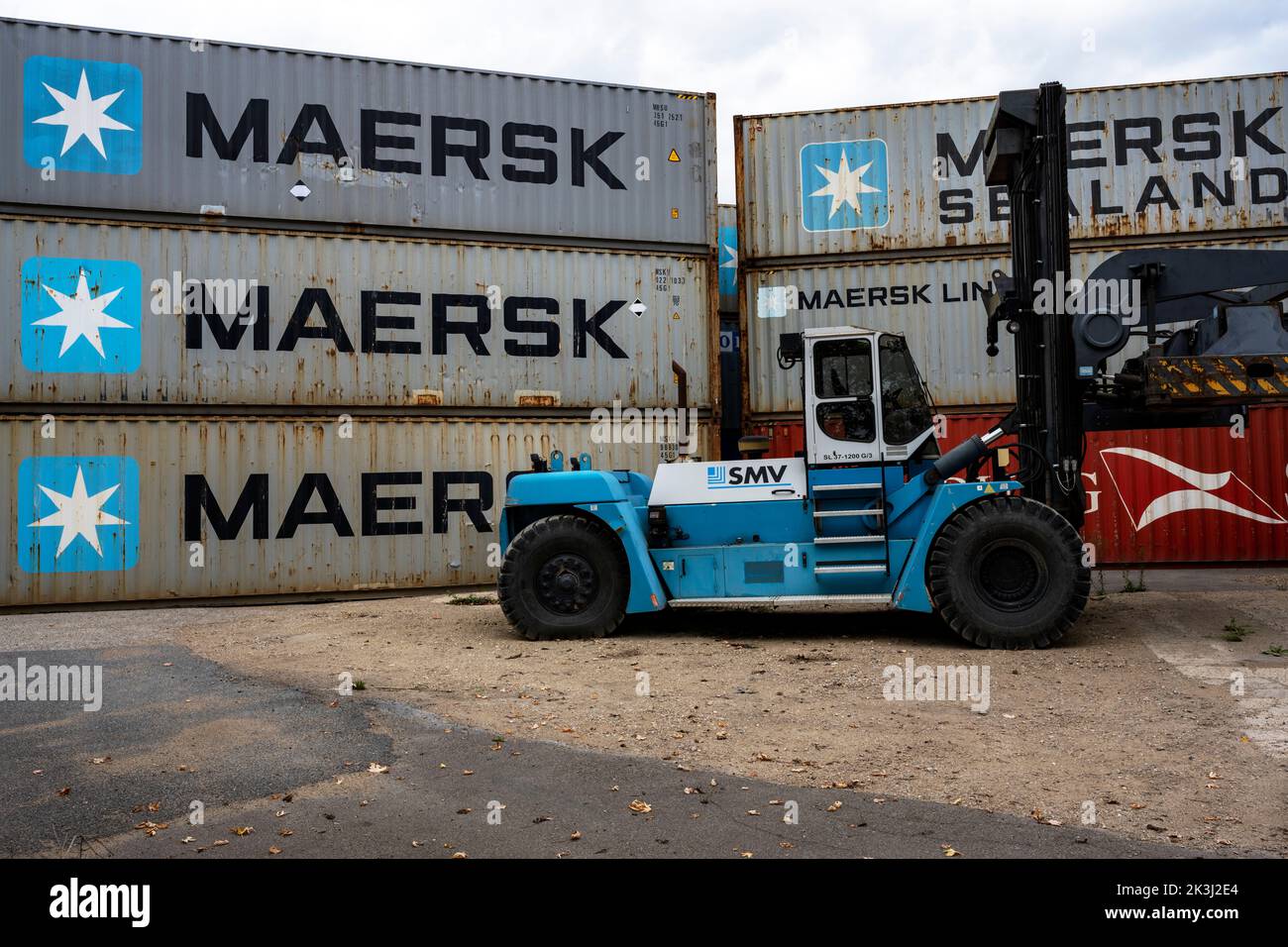 Maersk Sealand Transportbehälter Stockfoto