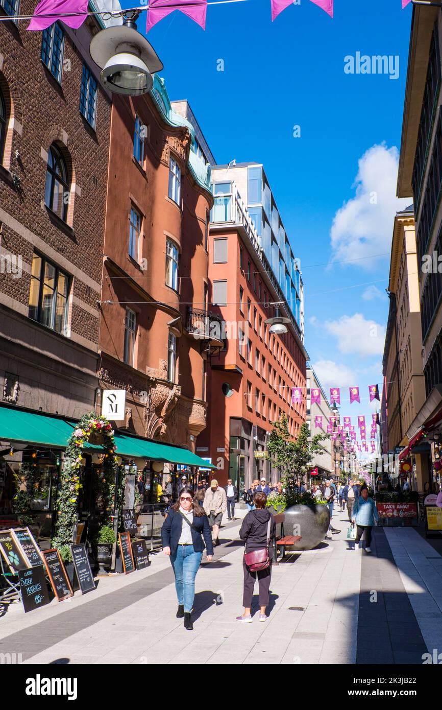 Drottninggatan, Norrmalm, Stockholm, Schweden Stockfoto