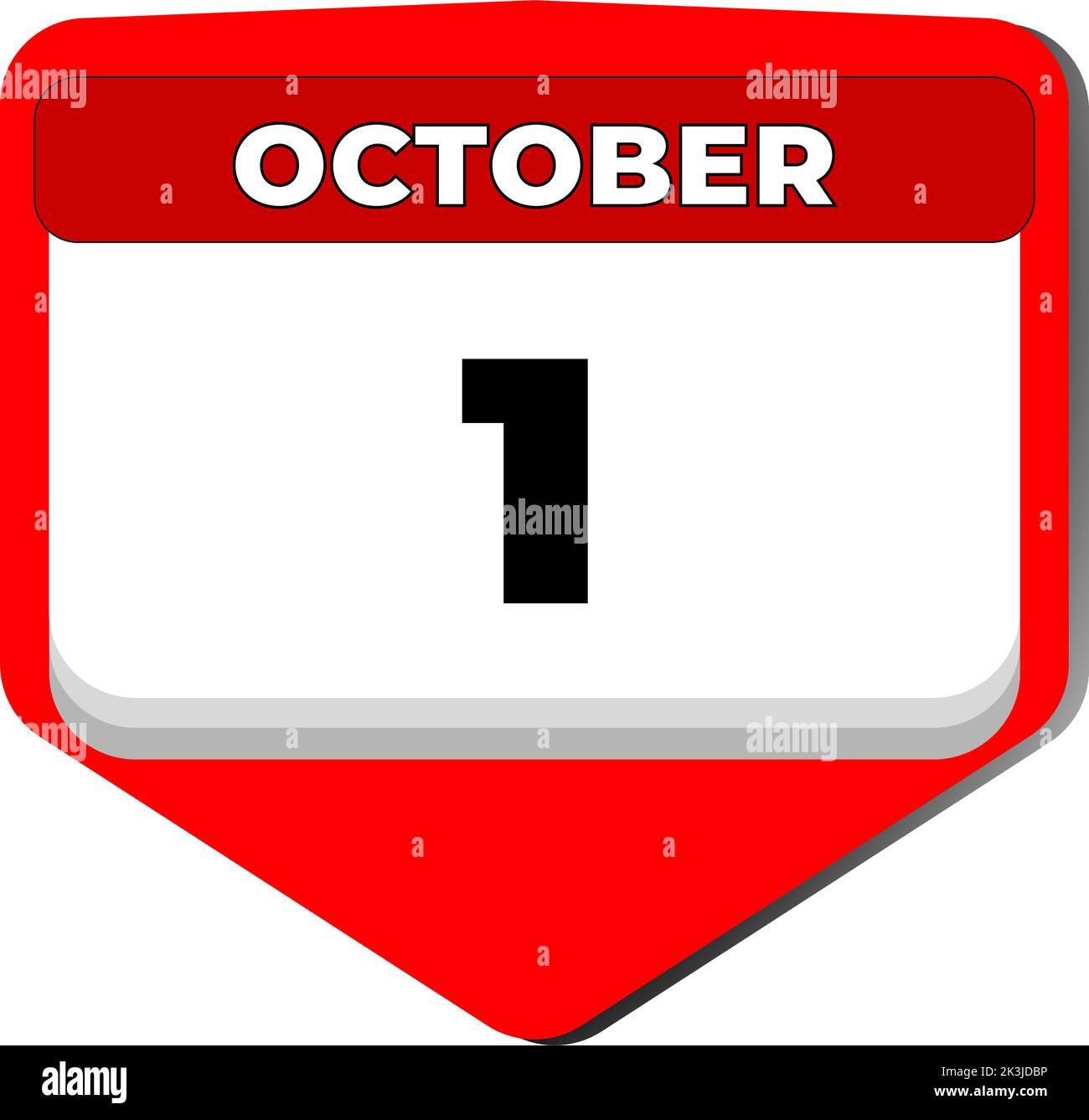 1 Oktober Vektor-Symbol Kalendertag. 1 Datum Oktober. Erster Tag im