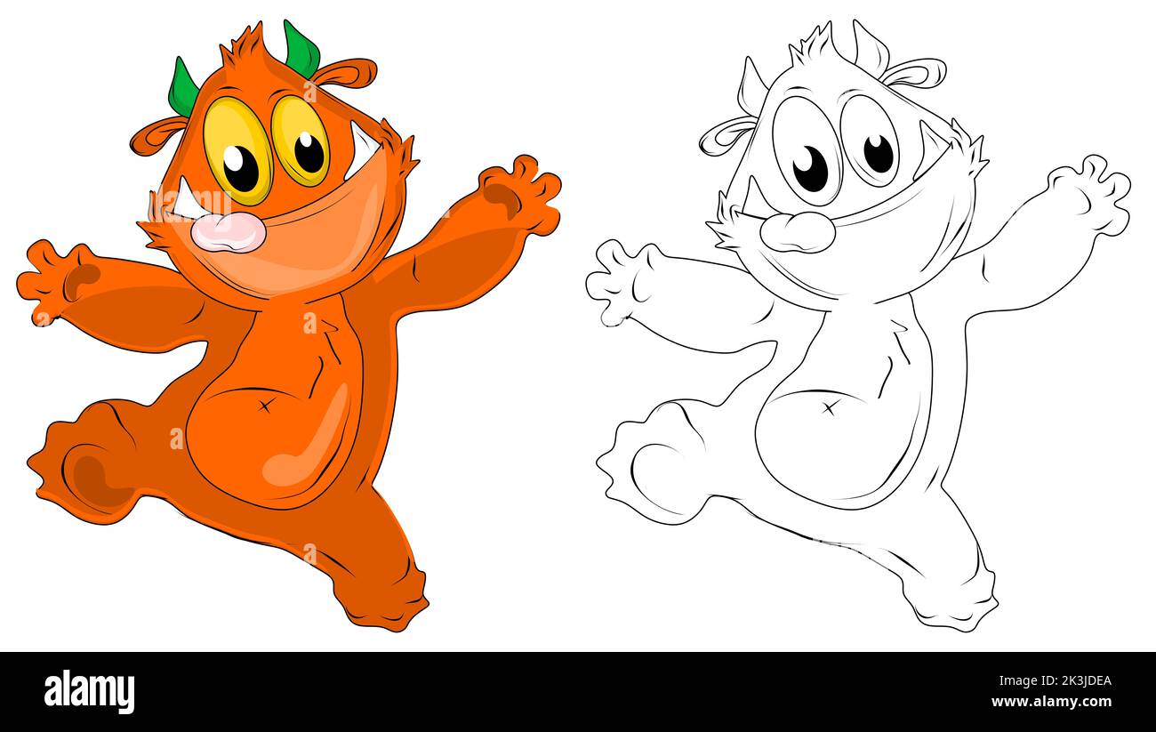 Orange und Färbung Monster Stockfoto