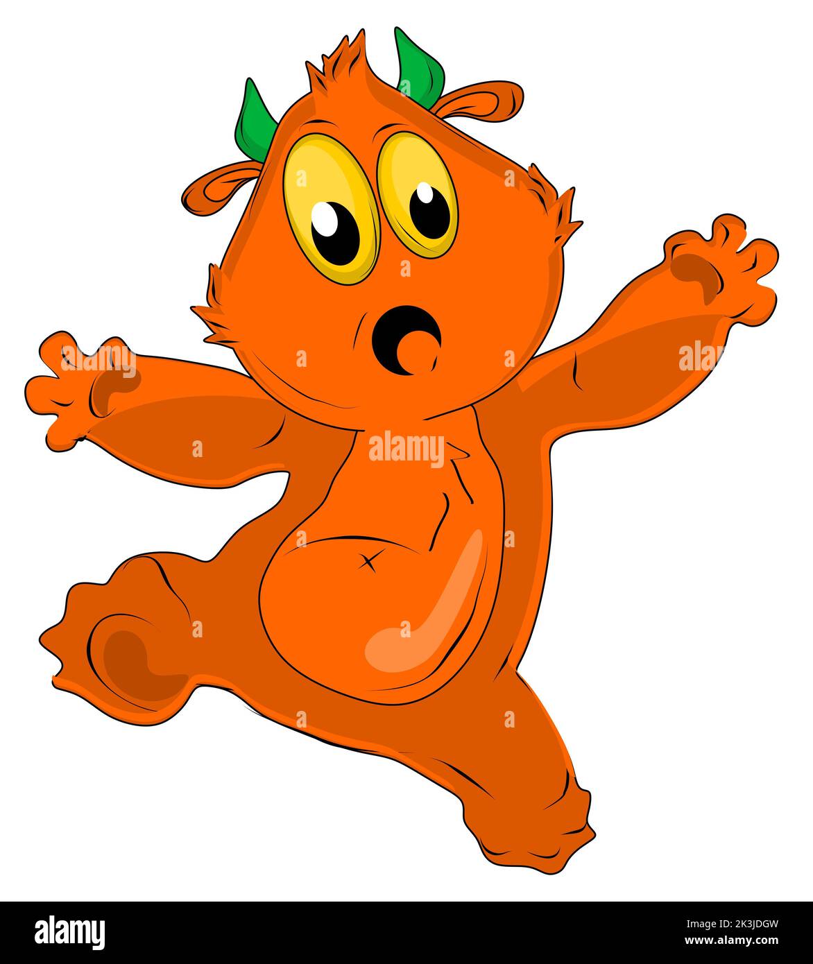 Überraschungs-orangefarbenes Monster Stockfoto