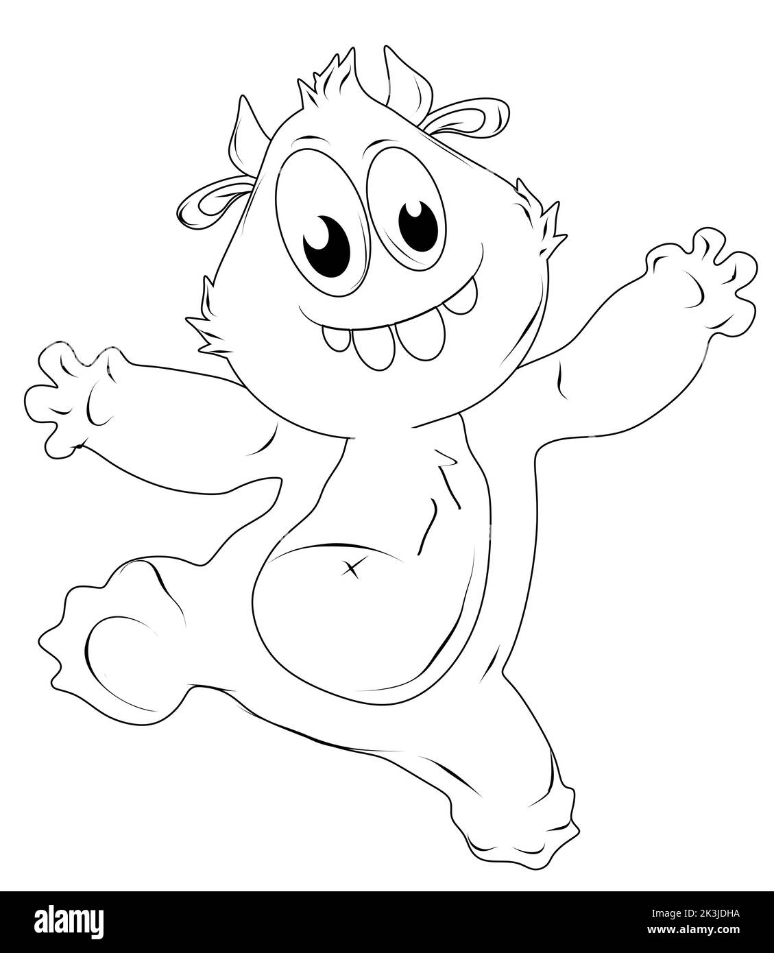 Färbung lächelndes Monster Stockfoto