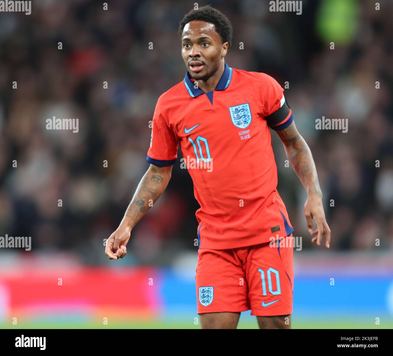 LONDON ENGLAND - SEPTEMBER 26 : Raheem Sterling (Chelsea) aus England während des UEFA Nations League - Gruppe A3-Spiels zwischen England und Deutschland im We Stockfoto