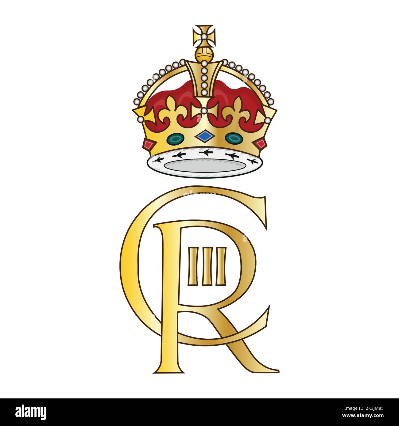 King Charles III 2022 Royal Cypher Vektorgrafik Stock Vektor