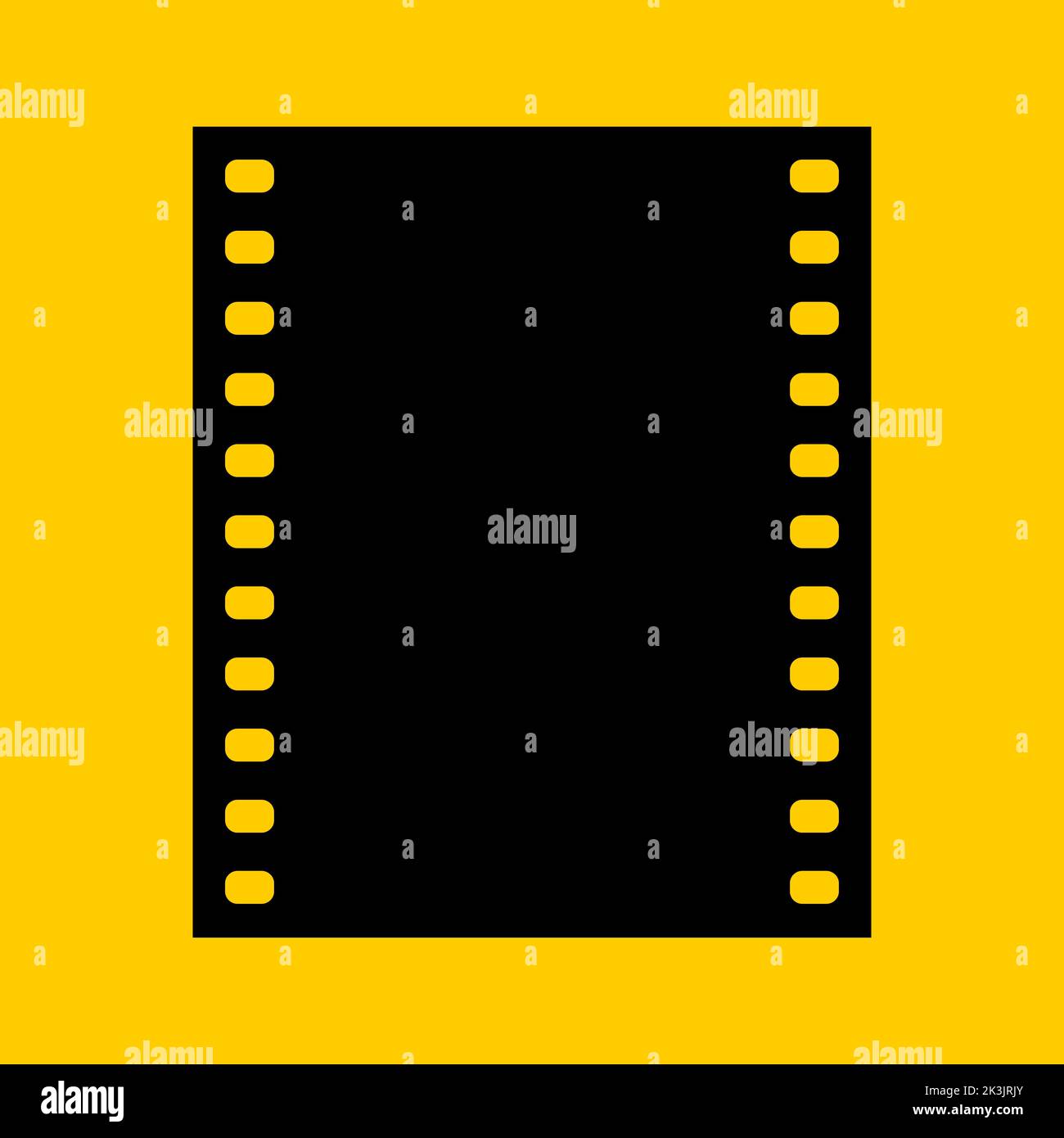 Abbildung des Filmrahmens. Auf gelbem Hintergrund. Vektorgrafik. Stock Vektor
